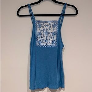 Blue Flowy Tank Top